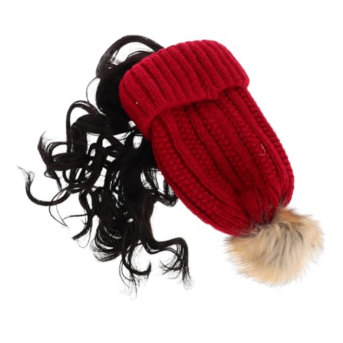VALICLUD Party-perückenmütze Für Damen Strickmütze Mit Angesetzten Haaren Winter-perückenhut Mit Kunsthaar Süße Perückenkappe Für Weihnachten Und Neujahr Bequeme Und Warme Mütze von VALICLUD