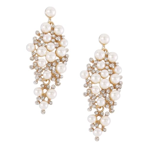 VALICLUD Perlenohrringe Für Damen Perlenohrstecker Baumelnde Ohrringe Mit Perlen Ohrschmuck Aus Kunstperlen Geeignet Für Alltag Feiertage Und Festivals von VALICLUD