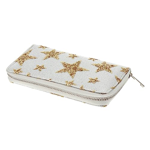 VALICLUD Star Printed Pu Leder Lang Geldbörse Mit Reißverschluss Für Damen Und Mädchen Modische Clutch Für Party Shopping Und Reisen Leicht Und Praktisch von VALICLUD