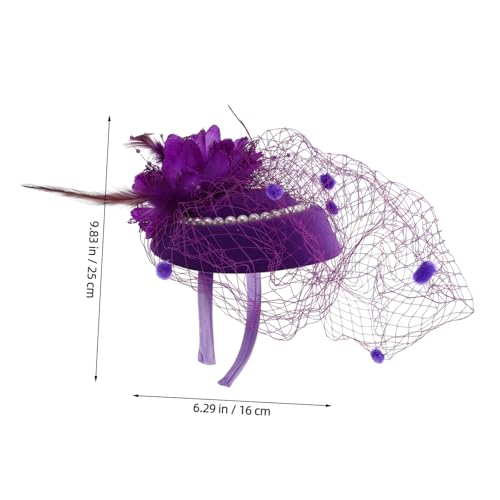 VALICLUD Perlen Feder Stirnband Teeparty Hut 1920Er Jahre Accessoires Für Frauen Teeparty Kopfbedeckung Mini Hut Haarspangen Teeparty Zylinder Haarspange Teeparty von VALICLUD