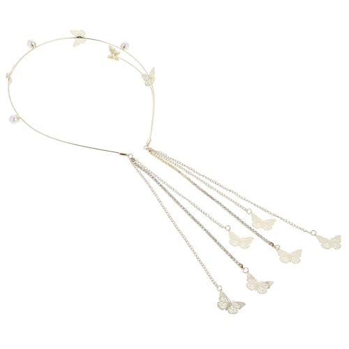 VALICLUD Perlenstirnband Für Damen Schmetterlings-haarband Brautschmuck Mit Quaste Für Hochzeit Abschlussball Geburtstag von VALICLUD