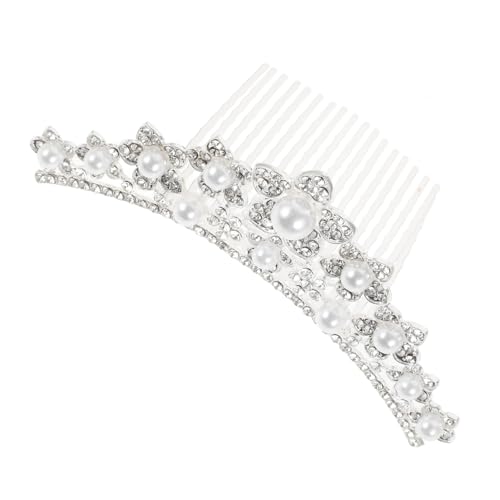 VALICLUD Perlen Haarkamm Krone für Damen Leichter Haarschmuck Hochzeit Tiara Verstellbar Langlebiges Material Passend für Braut Blumenmädchen und Festliche Anlässe von VALICLUD