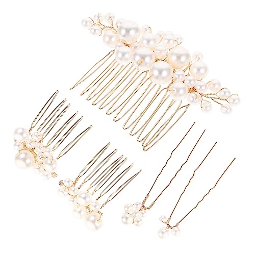 VALICLUD Perlen Haarteil Hochzeit Braut Haarnadel Metall Haarkämme Kopfschmuck Teen Mädchen Frisur Accessoire Anlass Schmuck Haarclip von VALICLUD
