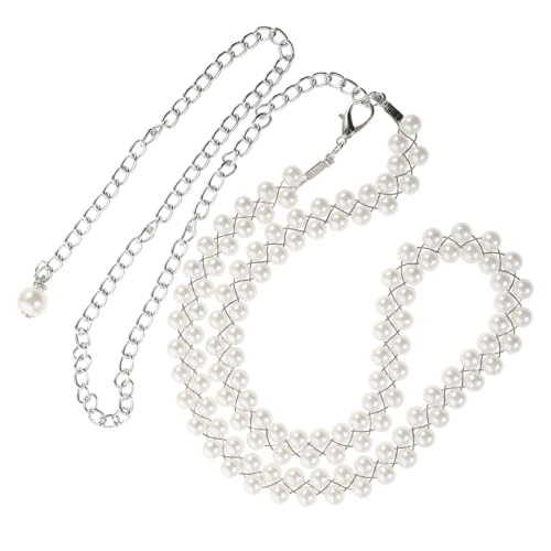 VALICLUD Perlen Hüftkette für Damen Metall Körperkette Imitation Perle Verstellbarer Taillengürtel Kleidungsaccessoire für Strandpartys von VALICLUD