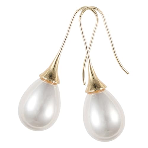 VALICLUD Perlen Ohrhänger Damen Stilvolle Tropfen Ohrringe mit Glänzenden Perlen Langlebig und Vielseitig für Alltag und Festliche Anlässe Statement Ohrringe von VALICLUD