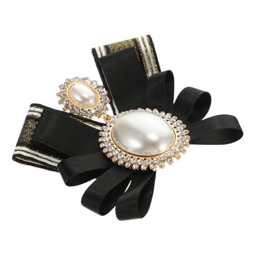 VALICLUD Perlen Schleifenbrosche Damen Retro Bowknot Brosche Kleidungsaccessoire Elegant für Blusen Tuniken Anstecknadel Schmuck für Arbeit und Alltag von VALICLUD