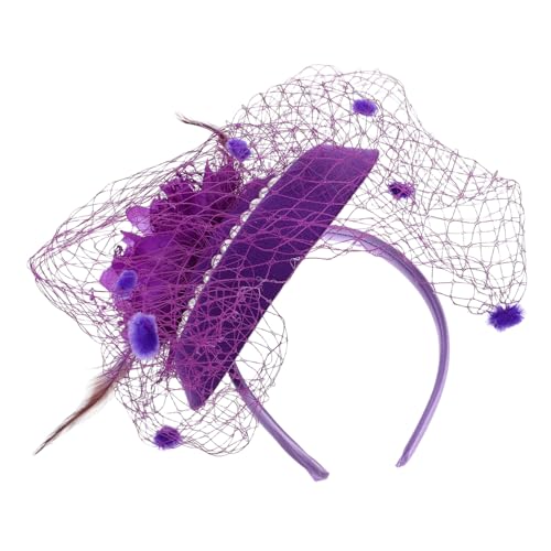 VALICLUD Perlen Stirnband Teeparty Hut 1920Er Jahre Accessoires Für Frauen Fascinator Haarspangen Teeparty Kopfbedeckung Mini Hut Haarspangen Teeparty Teeparty von VALICLUD