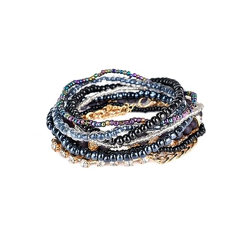 VALICLUD elastisches Perlenarmband Armreifen für Damen Armbänder für Frauen kollegen geschenke damenschmuck armschlinge mehrschichtiges Perlenarmband mehrschichtiges Armband Elastizität von VALICLUD