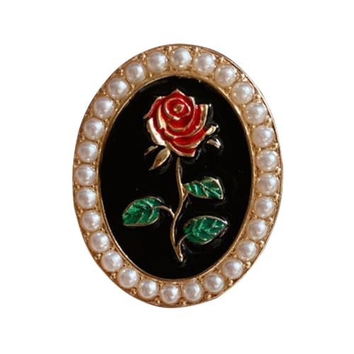 VALICLUD Perlenbrosche mit Emaille Blumenmuster Damen Anstecknadel als Kleidungsschmuck Vielseitige Accessoire für Blusen Jacken Schals Geschenkidee für Frauen von VALICLUD