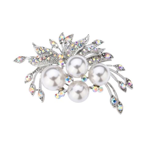 VALICLUD Perlenbrosche mit Strass Elementen Kreative Anstecknadel aus Legiertem Modisches Damen accessoire für Abendkleider Hochzeit Valentinstag und Festliche Anlässe von VALICLUD