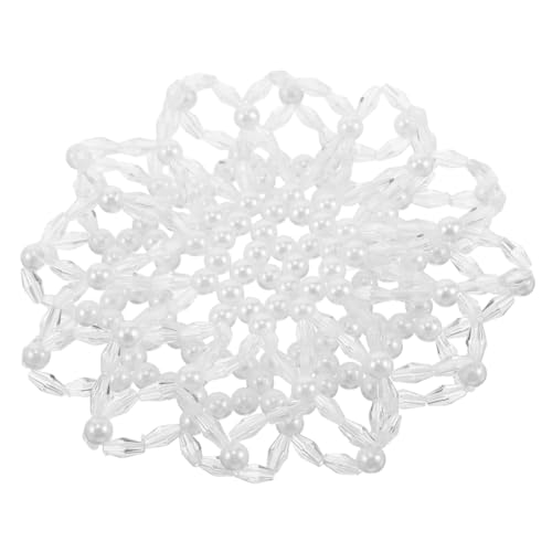 VALICLUD Perlen-haarschmuck Gehäkeltes Haarnetz Für Damen Und Mädchen Elastisches Perlenseil Haarnetze Snood Haaraccessoires Für Tanz Und Skaten von VALICLUD