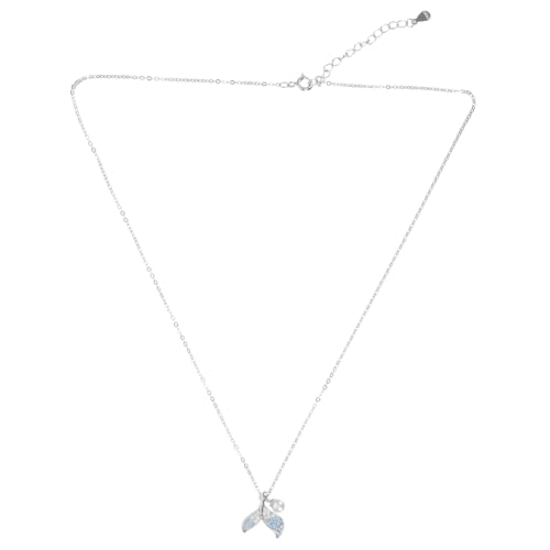 VALICLUD Perlenkette elegante Halskette Halsketten mit Kristallen kristall geschenke eine Halskette Silberkette Halsanhänger Meerjungfrau Schmuck Kette aus Sterlingsilber S925 von VALICLUD