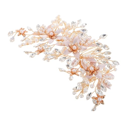 VALICLUD Rhinestone Brautschmuck Haarkamm Mit Perlen Und Kristallen Haaraccessoire Für Hochzeiten Und Brautjungfern Eleganter Kopfschmuck Für Festliche Anlässe von VALICLUD
