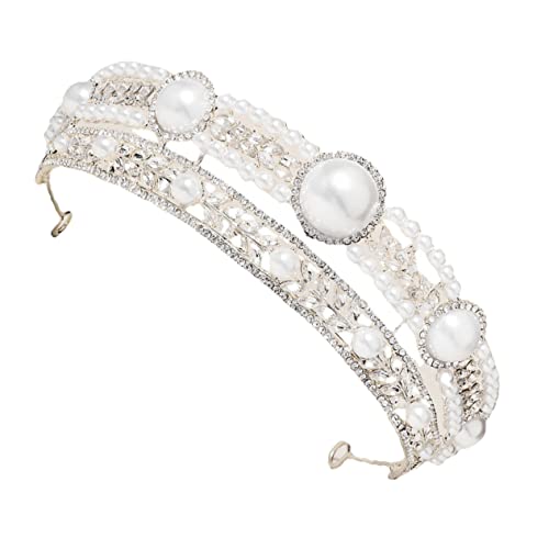 VALICLUD Perlenkrone mit Funkelnden Strasssteinen Verstellbares Tiara Stirnband für Damen Hochzeitsschmuck Braut Accessoire für Festliche Anlässe und Cosplay VALICLUD Perlenkrone mit Funkelnden Strasssteinen Verstellbares Tiara Stirnband für Damen Hochzeitsschmuck Braut Accessoire für Festliche Anlässe und Cosplay von VALICLUD