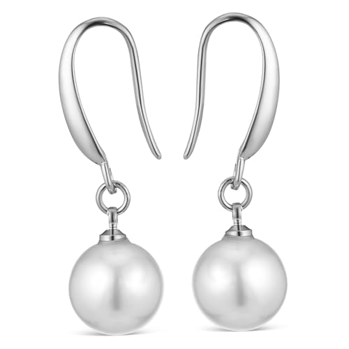 VALICLUD Perlenohrringe Damen Hängend Kunstperlen Ohrschmuck Hochzeit Schmuck Statement Zubehör für Festliche Anlässe und Alltag von VALICLUD