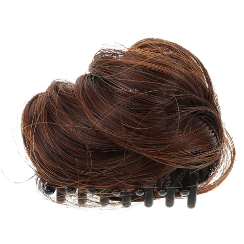 VALICLUD Perückentasche Klaue Haarknotenhalter mit Schleife Haarzubehör für Mädchen Haarknotenabdeckung Kreis Haarspange dutt haarteil Heck Haarstück Chignon-Haarteil Plastik Hellbraun von VALICLUD