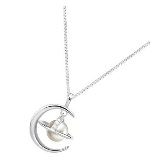 VALICLUD Planet Mond Halskette Damen Platinfarbener Anhänger Modisches Design Leichtes Schmuckstück für Teenager und Frauen Geburtstag Abschluss Feier VALICLUD Planet Mond Halskette Damen Platinfarbener Anhänger Modisches Design Leichtes Schmuckstück für Teenager und Frauen Geburtstag Abschluss Feier von VALICLUD