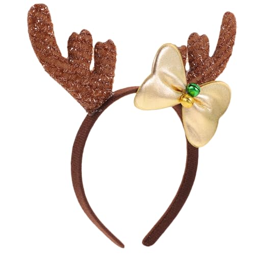 VALICLUD Weihnachts-rentiergeweih Haarreif Mit Schleife Und Glocken Festliche Kopfbedeckung Für Damen Für Weihnachtsfeiern Cosplay Und Kostüme von VALICLUD