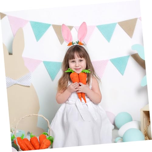 VALICLUD Plüsch Hasenohren Stirnband mit Karotten Ostern Haarreif Kuscheliges Bunny Headband für Damen Festliche Verkleidung Partyaccessoire Komfortabel und Vielseitig von VALICLUD