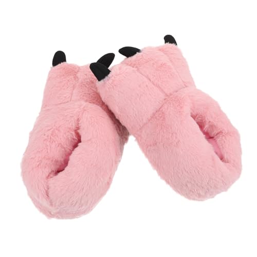 VALICLUD Plüsch Hausschuhe Cartoon Krallenform Warme Winterpantoffeln Gemütlich Für Damen Herren Innenbereich von VALICLUD