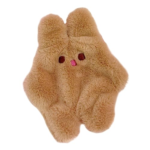 VALICLUD Plüsch Kaninchen Geldbörse Cartoon Halter Für Frauen Und Mädchen Kuscheltier Münztasche Mit Reißverschluss Khaki Als Kartentasche Für Kleingeld von VALICLUD