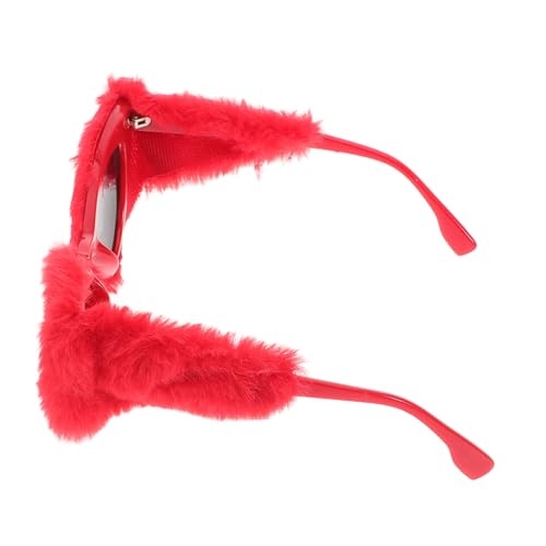 VALICLUD Plüsch Katzenaugen Sonnenbrille Damen Party Brille Fuzzy Elegantes Design Leicht Stylish für Festivals Cosplay Vielseitiges Accessoire von VALICLUD