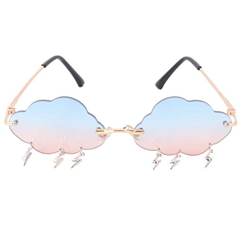 VALICLUD Polarisierte Sonnenbrille leichte Brille Mode Vintage Wolke randlose Quaste Sonnenbrille Outdoor Punk Stil Brillen Schatten Sonnenbrille Außenbrille Neuheit Eyewear Dekorative Brille von VALICLUD