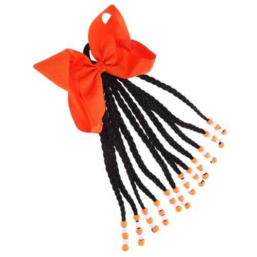 VALICLUD Ponytail Haarverlängerung mit Perlen und Schleife Synthetische Zopfverlängerung für Mädchen Geflochtene Pferdeschwanz Extension Modischer Haarschmuck für Alltag und Party von VALICLUD