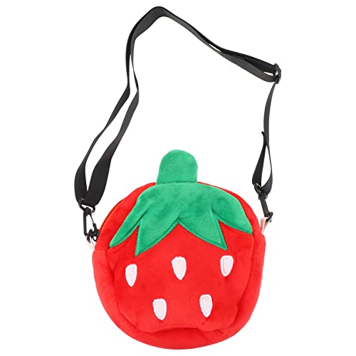 VALICLUD Portemonnaie Kinder Portemonnaie Kinder Erdbeer Rucksack Erdbeerbeutel Plüsch Münze Geldb?rse Wallet Aufbewahrungstasche Crossbody Umh?ngetasche Kawaii Tasche Kinder Handy Kinder Handy von VALICLUD