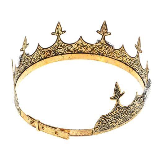 VALICLUD Königskrone Für Männer Legierungsmaterial Retro-design Cosplay-krone Geburtstagskrone Party-zubehör Hochzeitsrequisite Abschlussball-accessoire Halloween-kostüm Kopfschmuck von VALICLUD