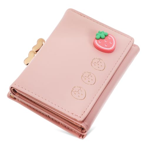 VALICLUD Kleiner Geldbeutel Damen Clutch Mit Druckknopfverschluss Fruchtmuster Münzbörse Für Frauen Für Karten Und Ausweise Reiseaccessoire von VALICLUD