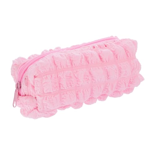 VALICLUD Puffstiftbeutel Tasche faltbar Reisen Machen Reise-Kulturbeutel Abteil Toilettenartikel Make -up -Organisator Kleiner Make-up-Organizer Reisemake -up -Bürstenkoffer Polyester Rosa von VALICLUD