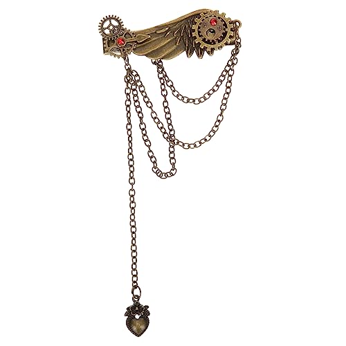 VALICLUD Punk Haarklammer Im Flügeldesign Mit Glänzender Kette Für Frauen Und Mädchen Stilvolles Haaraccessoire Leicht Und Bequem Für Jeden Anlass von VALICLUD