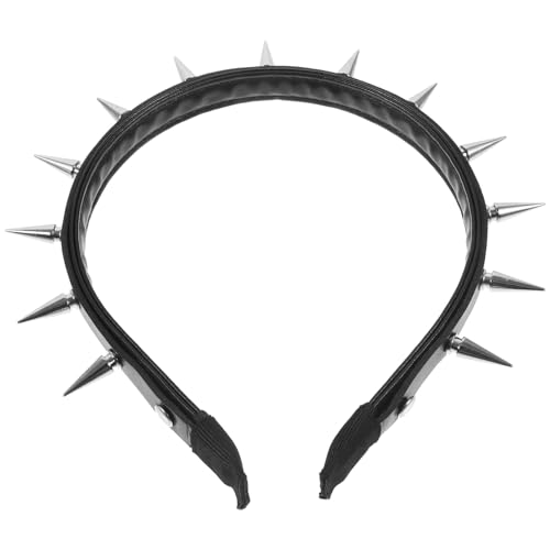 VALICLUD Punk Spike Stirnband Mit Nieten Besetztes Stirnband Gothic Spiky Tiara Krone Steampunk Cosplay Kostümzubehör Für Frauen Mädchen von VALICLUD