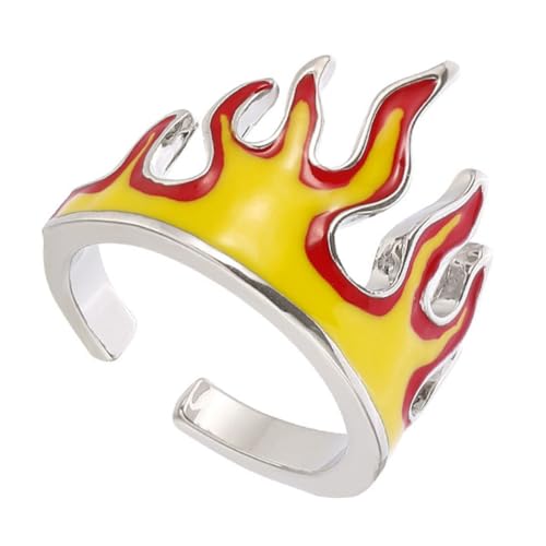 VALICLUD Punk Style Flammen Ring Herren Damen Verstellbar Metall Finger Schmuck Modisch Robust Langlebig VALICLUD Punk Style Flammen Ring Herren Damen Verstellbar Metall Finger Schmuck Modisch Robust Langlebig von VALICLUD