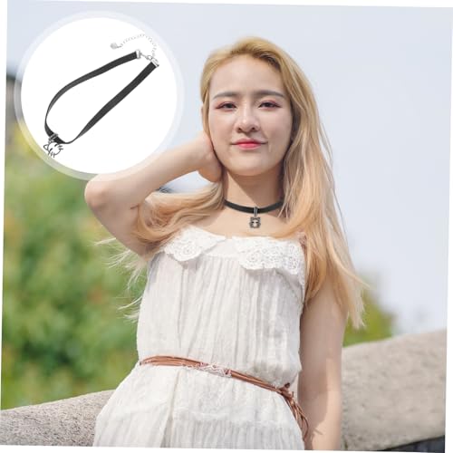 VALICLUD Punk Style Statement Choker Halskette aus Schwarzem Kunstleder Verstellbarer Gothic für Stylische Halloween Kette mit Kreativem Design und Langlebigem Material VALICLUD Punk Style Statement Choker Halskette aus Schwarzem Kunstleder Verstellbarer Gothic für Stylische Halloween Kette mit Kreativem Design und Langlebigem Material von VALICLUD