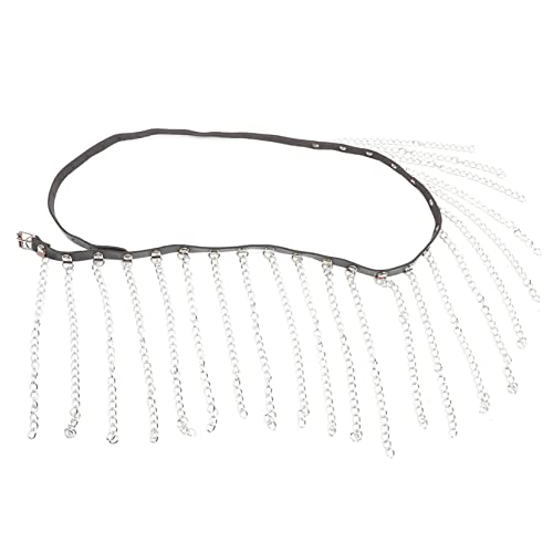 VALICLUD Punk Taillenkette Mit Quasten Punk Kettengürtel Lederfransengürtel Punk Taillenkette Jeans Kettengürtel Bekleidungszubehör Leder Punk Taillengürtel Leder Punk Gürtel von VALICLUD