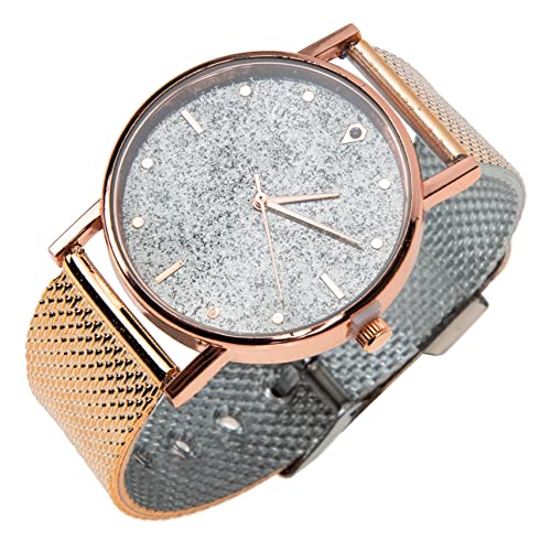 VALICLUD Dekorative Damen-Armbanduhr Leichte Business-quarzuhr Für Frauen Modisches Und Tragbares Design Für Freizeit Und Büro Mit Silikonarmband Roségold Und Silber von VALICLUD