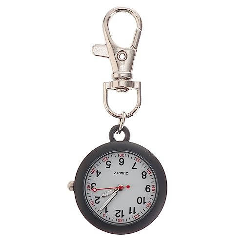 VALICLUD Quarz-Clip-On-Uhr Taschenuhren Für Herren Taschenuhr Krankenschwester-Uhren Für Damen Tragbare Krankenschwester-Armbanduhr Clip-On Schwarz von VALICLUD
