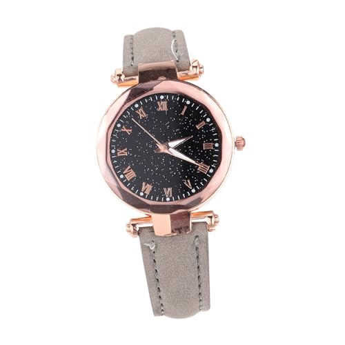 VALICLUD Damen Armbanduhr Mit Römischem Ziffernblatt Elegantes Design Graues Multistyle-Armband Leichte Und Verstellbare Quarzuhr Für Modebewusste Frauen Und von VALICLUD