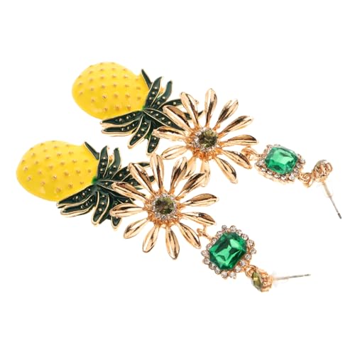 VALICLUD Quastenohrringe Legierungsohrringe Ohrtropfen Ohrschmuck Ohrstecker Ananas-ohrringe Earbob Ohrstifte Yellow VALICLUD Quastenohrringe Legierungsohrringe Ohrtropfen Ohrschmuck Ohrstecker Ananas-ohrringe Earbob Ohrstifte Yellow von VALICLUD