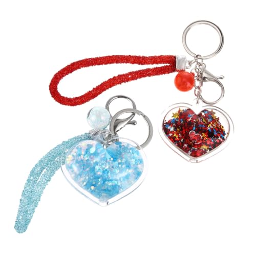 VALICLUD Niedlicher Schlüsselanhänger Mit Beweglichem Sandherz Glitzer- Taschenanhänger Schlüsselanhänger Für Mädchen Dekoration von VALICLUD