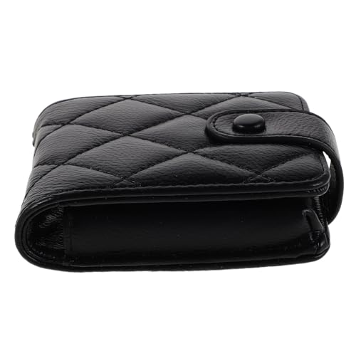 VALICLUD Quilted Mini Makeup Bag mit Spiegel Damen Lippenstift Etui Tragbare Kleine Kosmetiktasche für Reisen und Outdoor Leicht und Stilvoll Schwarze Trendige Schminktasche von VALICLUD
