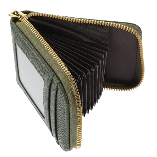 VALICLUD RFID Schutz Kartenetui Klein mit Zipper Multifunktionaler Outdoor Card Holder Kompakte Geldbörse für Kreditkarten Ausweise Führerschein Stilvoller Karten Organizer Grün von VALICLUD
