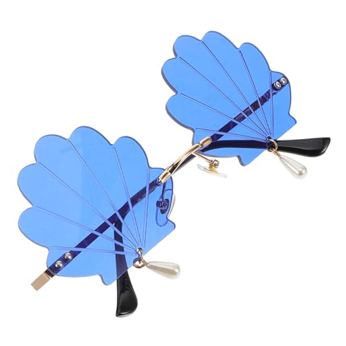 VALICLUD Randlose Muschel sonnenbrille mit UV schutz Leichter Damen Herren sommerbrille Trendiges Party accessoire für Strand Festival und Outdoor aktivitäten Modische Novelty Eyeglasses von VALICLUD