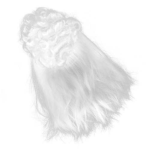 VALICLUD Weisse Richterperücke Für Herren Lockige Bühnenperücke Weiße Perücke Für Cosplay Anwaltshaarteil Kostümperücke Pflegeleicht Und Atmungsaktiv von VALICLUD