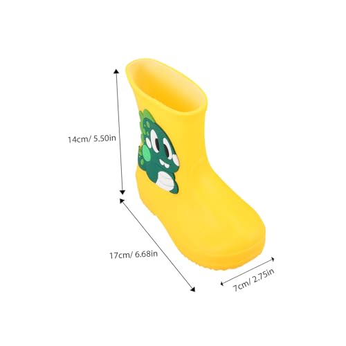 VALICLUD Regenstiefel Cartoon Gelb Rutschfest PVC Flexibel Leicht Outdoor Regen Schuhe für Jungen Mädchen von VALICLUD