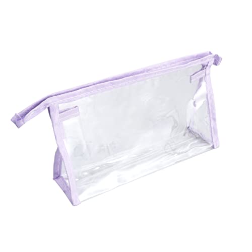 VALICLUD Schminksets Für Damen Durchsichtiger Make-up-Beutel Klare Reisetasche Flughafen PVC-Tasche Flughafen-flüssigkeitsbeutel Flughafentasche Reisen Aufbewahrungstasche Kosmetik Violett von VALICLUD