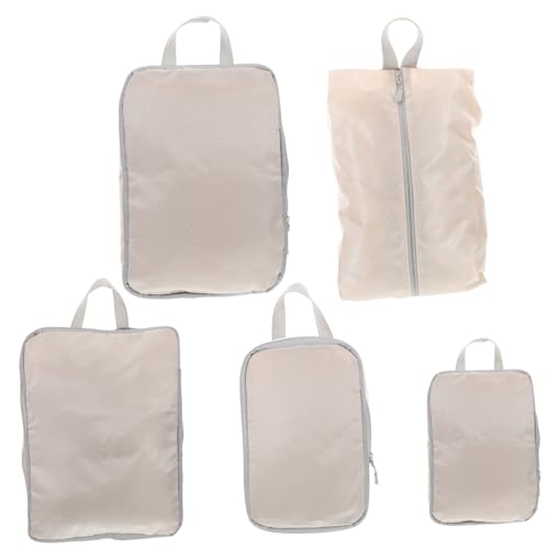 VALICLUD 5 Stück Kompressions Packwürfel Für Reisen Polyester Gepäck Organizer Für Kleidung Schuhe Und Toilettenartikel Platzsparend Für Männer Und Frauen von VALICLUD