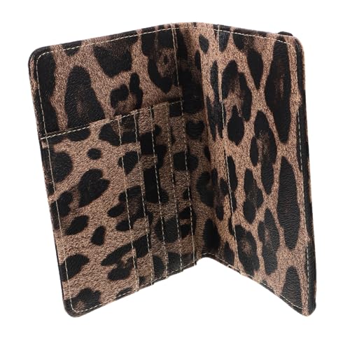VALICLUD Reisepasshülle Mit Leopardenmuster Für Herren RFID-sicherer Reisepasshalter Aus Pu-Material Mit Kartenfächern Und Ticketfach Praktischer Dokumenten-Organizer Für Reisen von VALICLUD